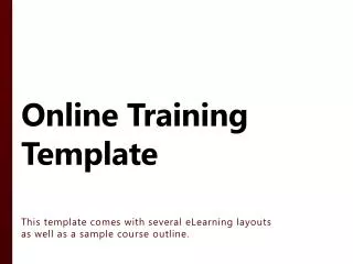 Online Training Template