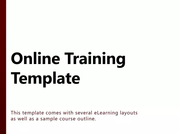 online training template