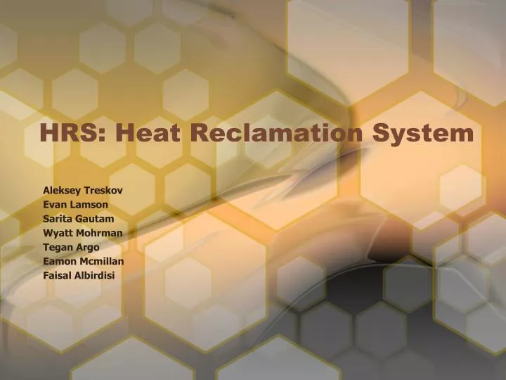 hrs heat reclamation system