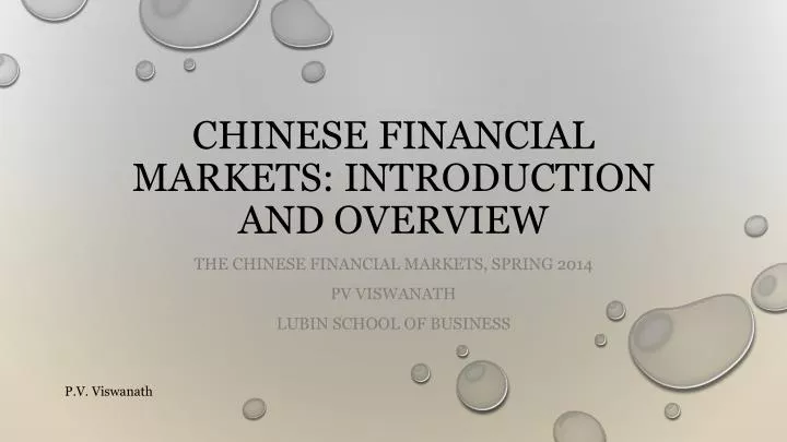 chinese financial markets introduction and overview