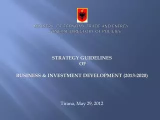 MINISTRy of economy trade and energy general directory of policies