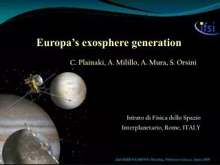 Europa’s exosphere generation