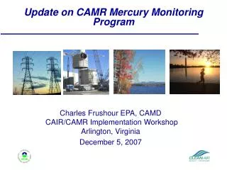 Update on CAMR Mercury Monitoring Program