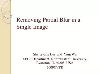 Removing Partial Blur in a Single Image