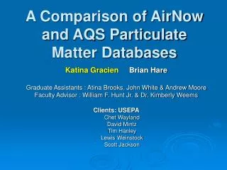 A Comparison of AirNow and AQS Particulate Matter Databases