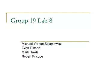 Group 19 Lab 8