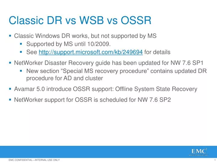 classic dr vs wsb vs ossr