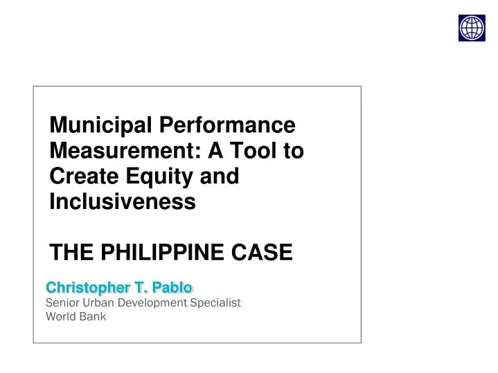 municipal performance measurement a tool to create equity and inclusiveness the philippine case