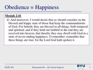 Obedience = Happiness
