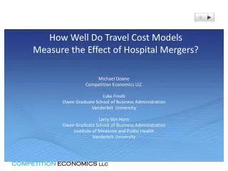 How Well Do Travel Cost Models Measure the Effect of Hospital Mergers?