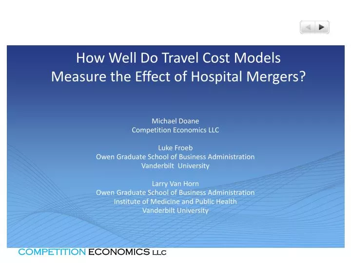 how well do travel cost models measure the effect of hospital mergers