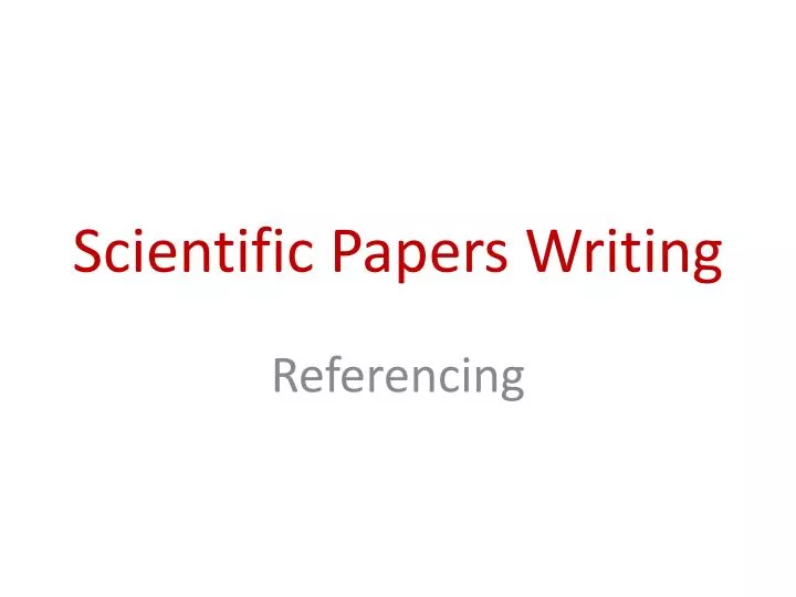 scientific papers writing