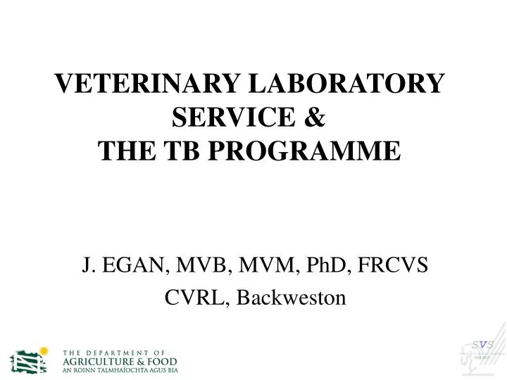 veterinary laboratory service the tb programme