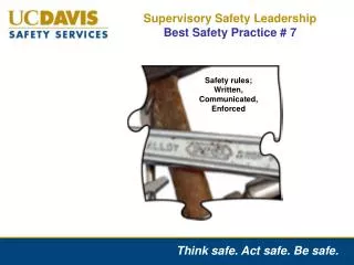 Supervisory Safety Leadership Best Safety Practice # 7