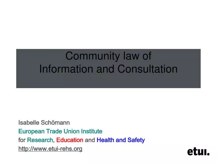 community law of information and consultation