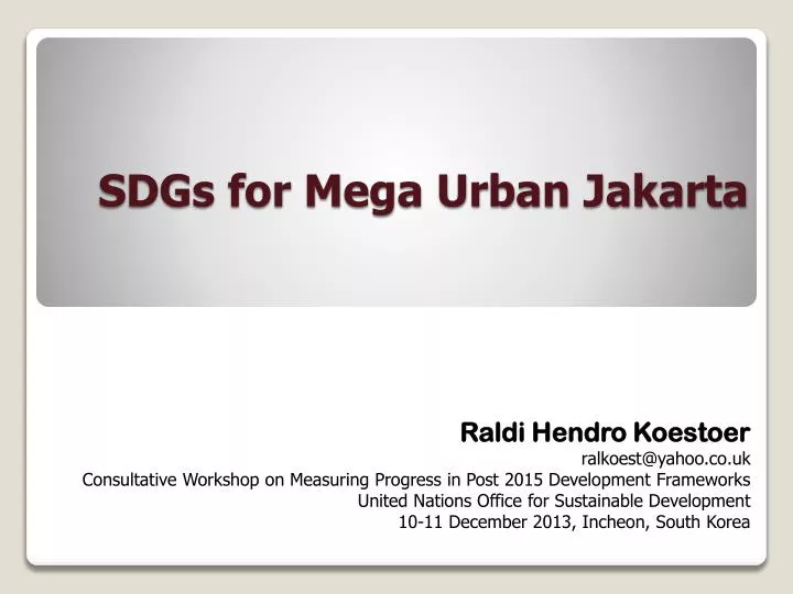 sdgs for mega urban jakarta