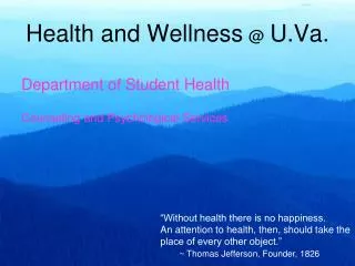 Health and Wellness @ U.Va.