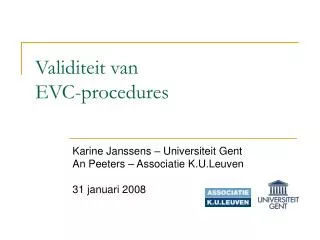 Validiteit van EVC-procedures