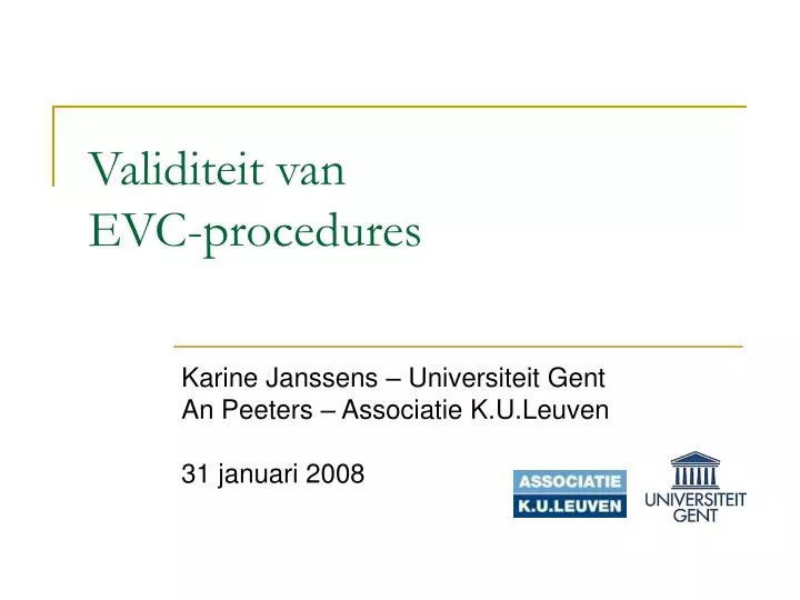 validiteit van evc procedures