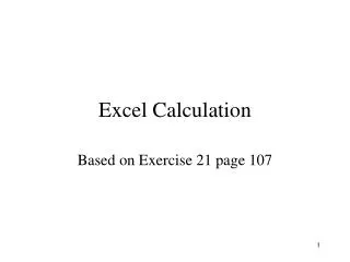 Excel Calculation