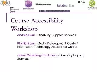 Course Accessibility Workshop