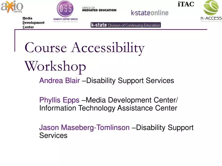 course accessibility workshop