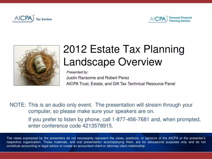 2012 estate tax planning landscape overview