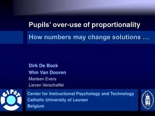 Pupils’ over-use of proportionality