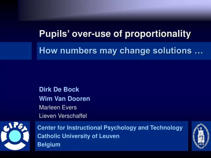 pupils over use of proportionality