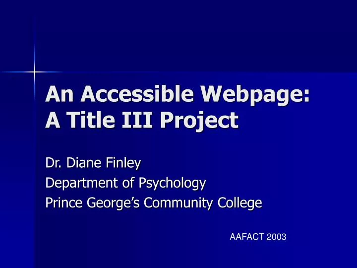 an accessible webpage a title iii project