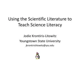 Using the Scientific Literature to Teach Science Literacy