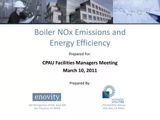 Boiler NOx Emissions and Energy Efficiency