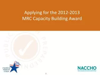 Applying for the 2012-2013 MRC Capacity Building Award