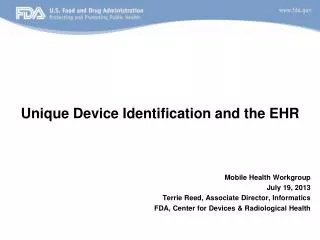 Unique Device Identification and the EHR