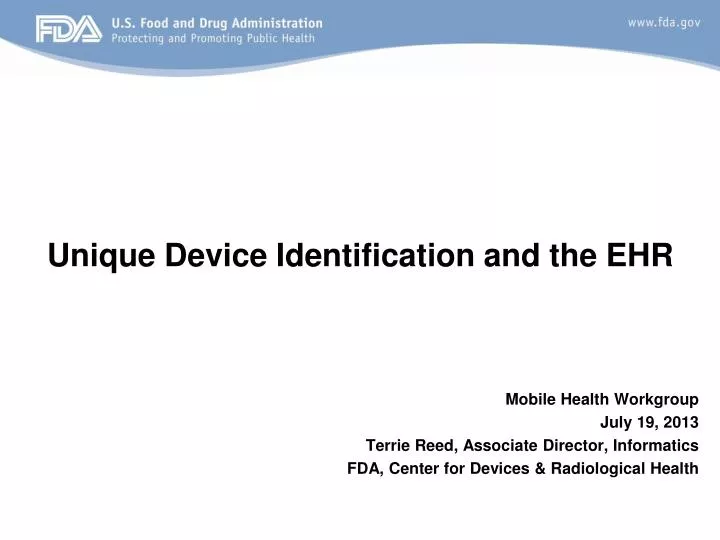 unique device identification and the ehr