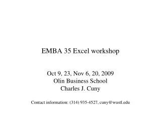 EMBA 35 Excel workshop
