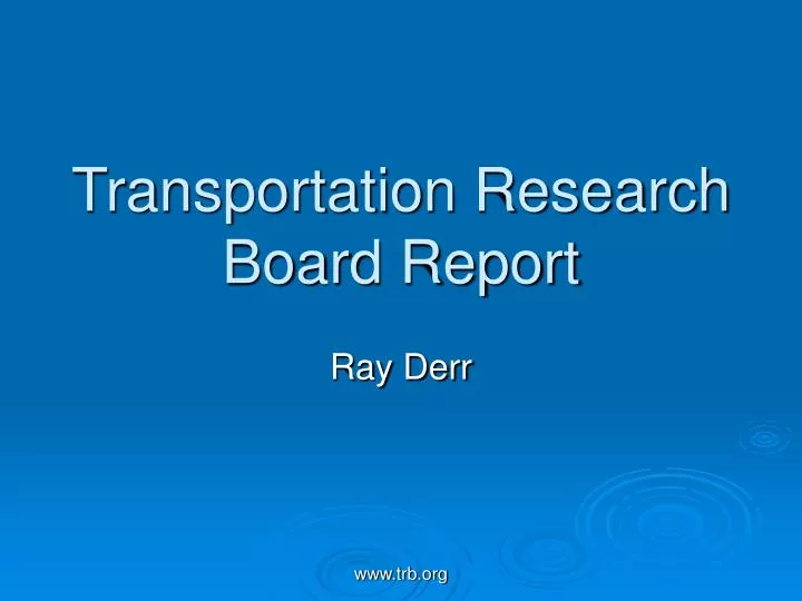 transportation research board report