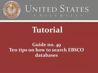 Guide no. 49 Ten tips on how to search EBSCO databases