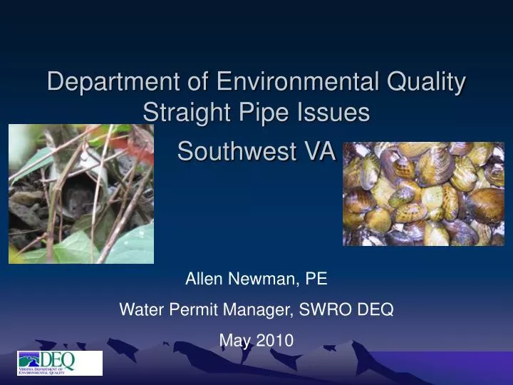 department of environmental quality straight pipe issues southwest va