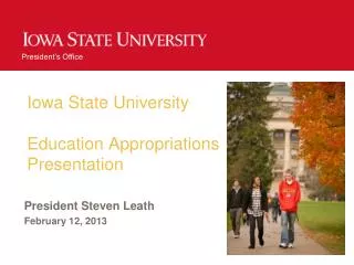 Iowa State University Education Appropriations Presentation