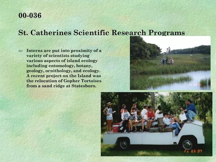 00 036 st catherines scientific research programs