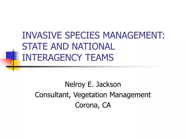 invasive species management state and national interagency teams