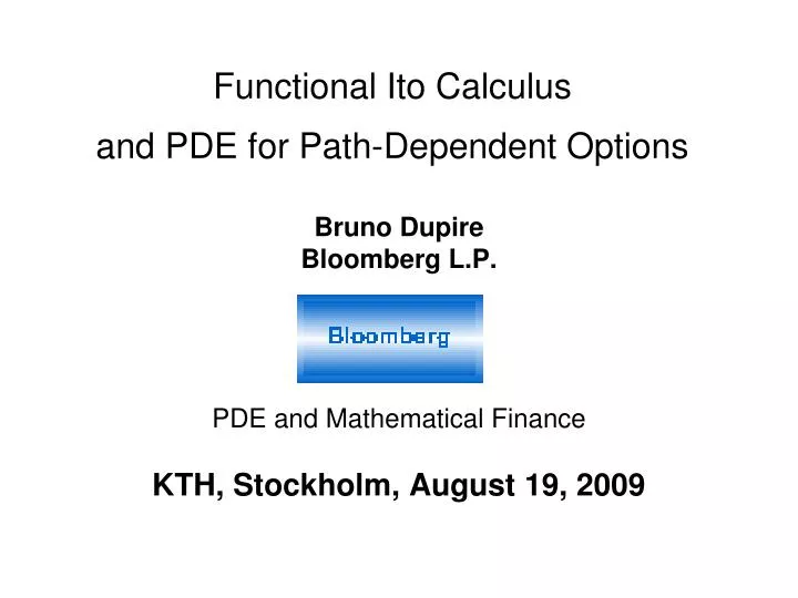 functional ito calculus and pde for path dependent options