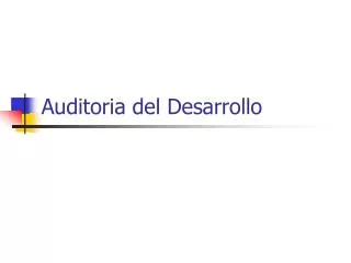 auditoria del desarrollo