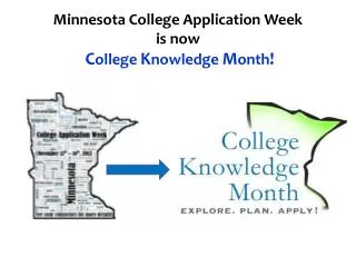 Minnesota College Application Week is now C ollege K nowledge M onth !