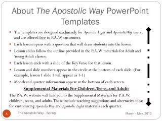 About The Apostolic Way PowerPoint Templates