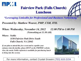 Fairview Park (Falls Church) Luncheon