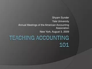 Teaching Accounting 101