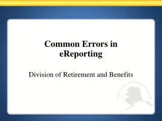 Common Errors in eReporting