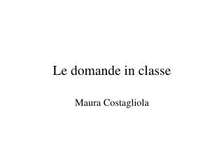 le domande in classe